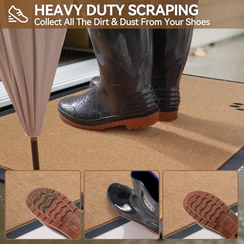 Brown 17x30 Non-Slip Outdoor Door Mat S573964