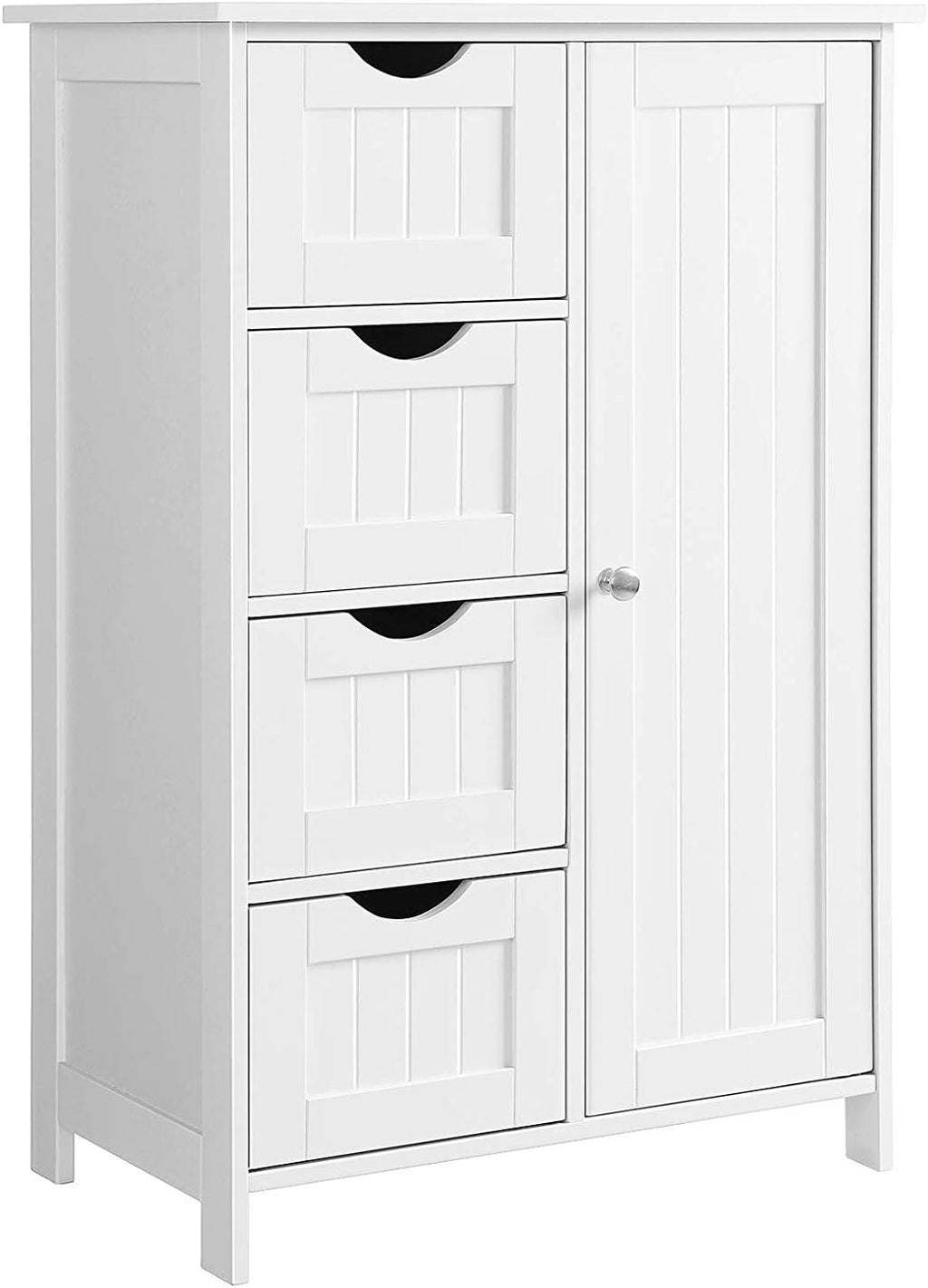 White 1 Door 4 Drawer Wood Storage Cabinet C55906