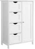 White 1 Door 4 Drawer Wood Storage Cabinet C55906