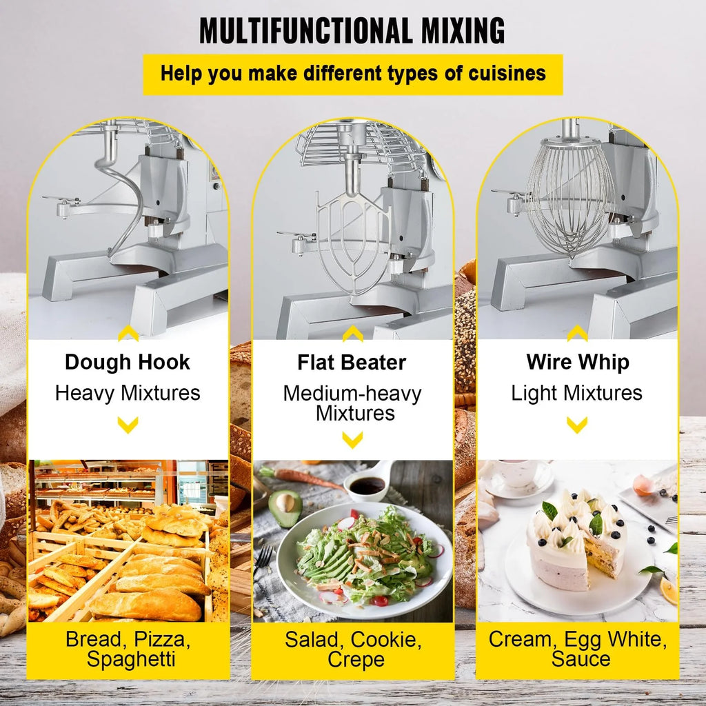 15Qt 600W 3 Speeds Stainless Steel Bowl Food Mixer C38039
