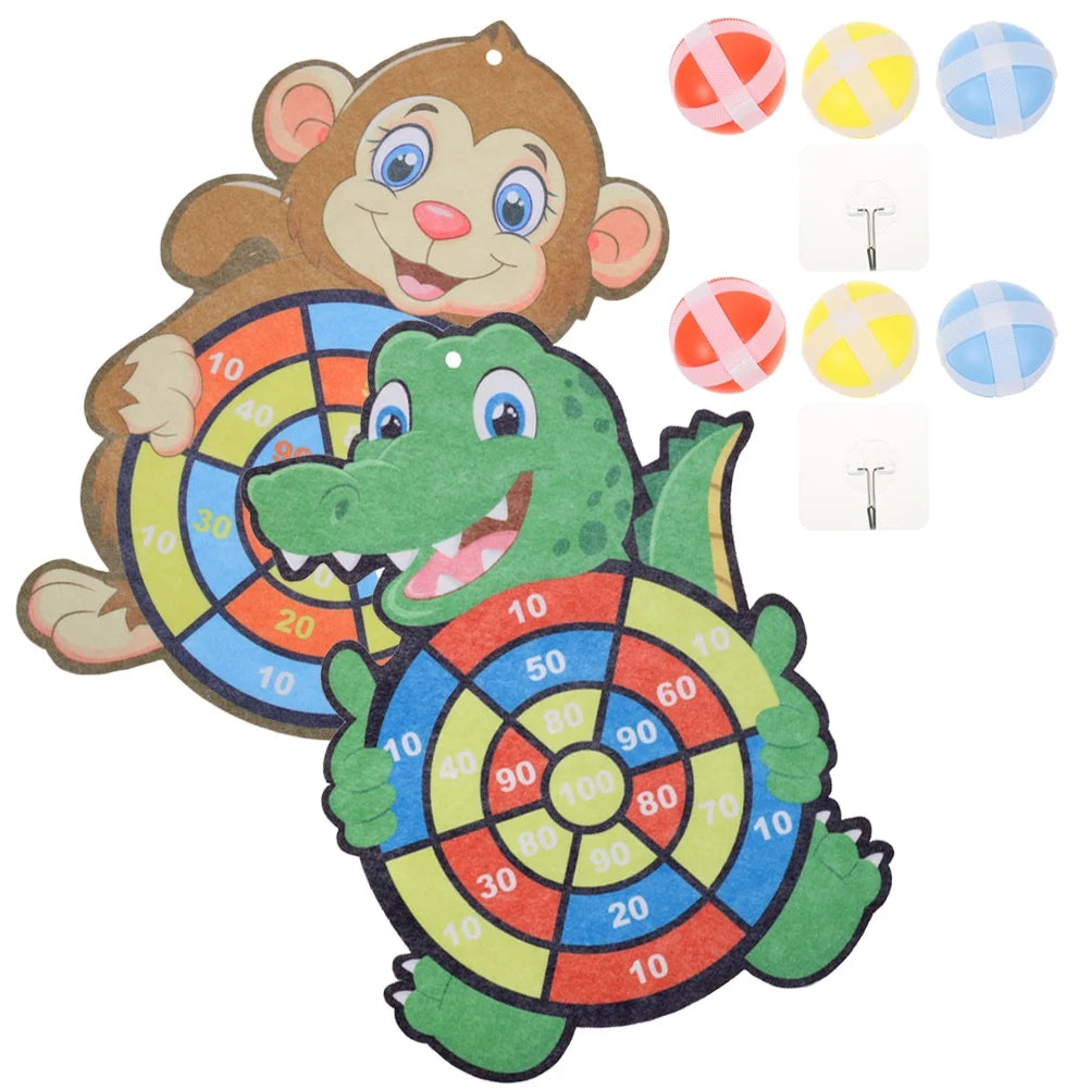 Kids Dart Board Game Sticky Balls Indoor Cartoon J8596