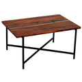 36" Acacia Wood and Acrylic Coffee Table W6129