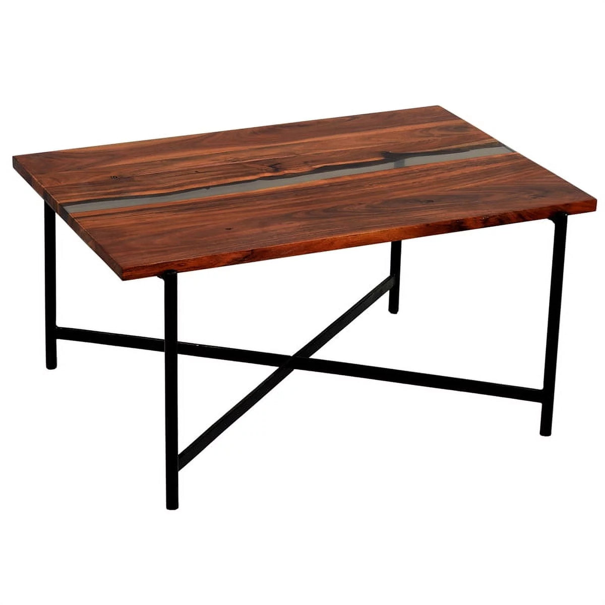 36" Acacia Wood and Acrylic Coffee Table W6129