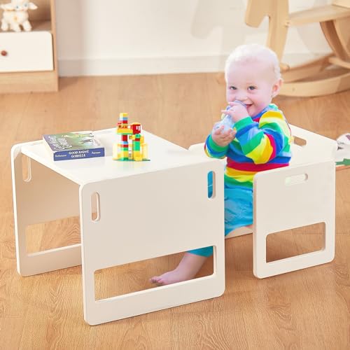 Pink Solid Wood Toddler Table and Chair Set O750