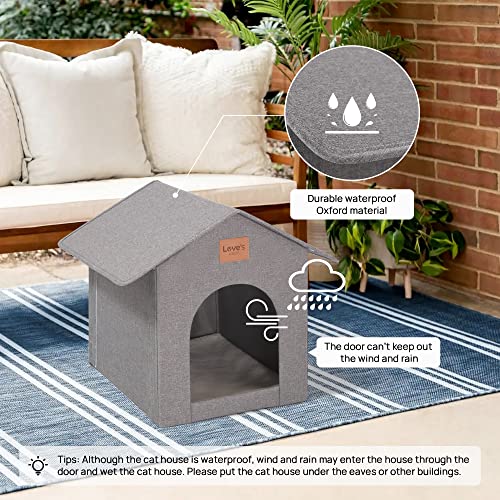 Outdoor Cat House Weatherproof Insulated Grey with Removable Soft Cushion C6237
