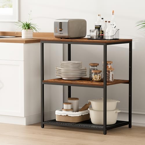 Black Kitchen Island with 3 Shelves K196