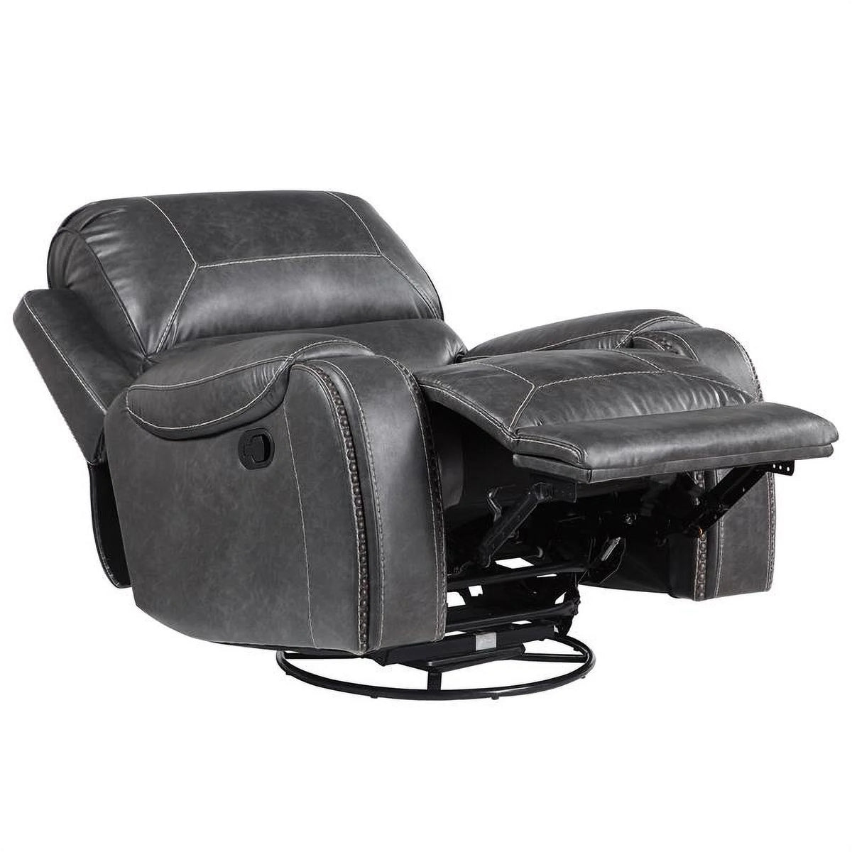 Gray Faux Leather Manual Reclining 3-Piece Motion Set D339