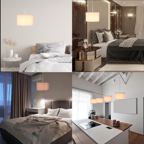 15Ft Rope Cord Hanging Lamp Fixture with On/Off Switch, White C93463