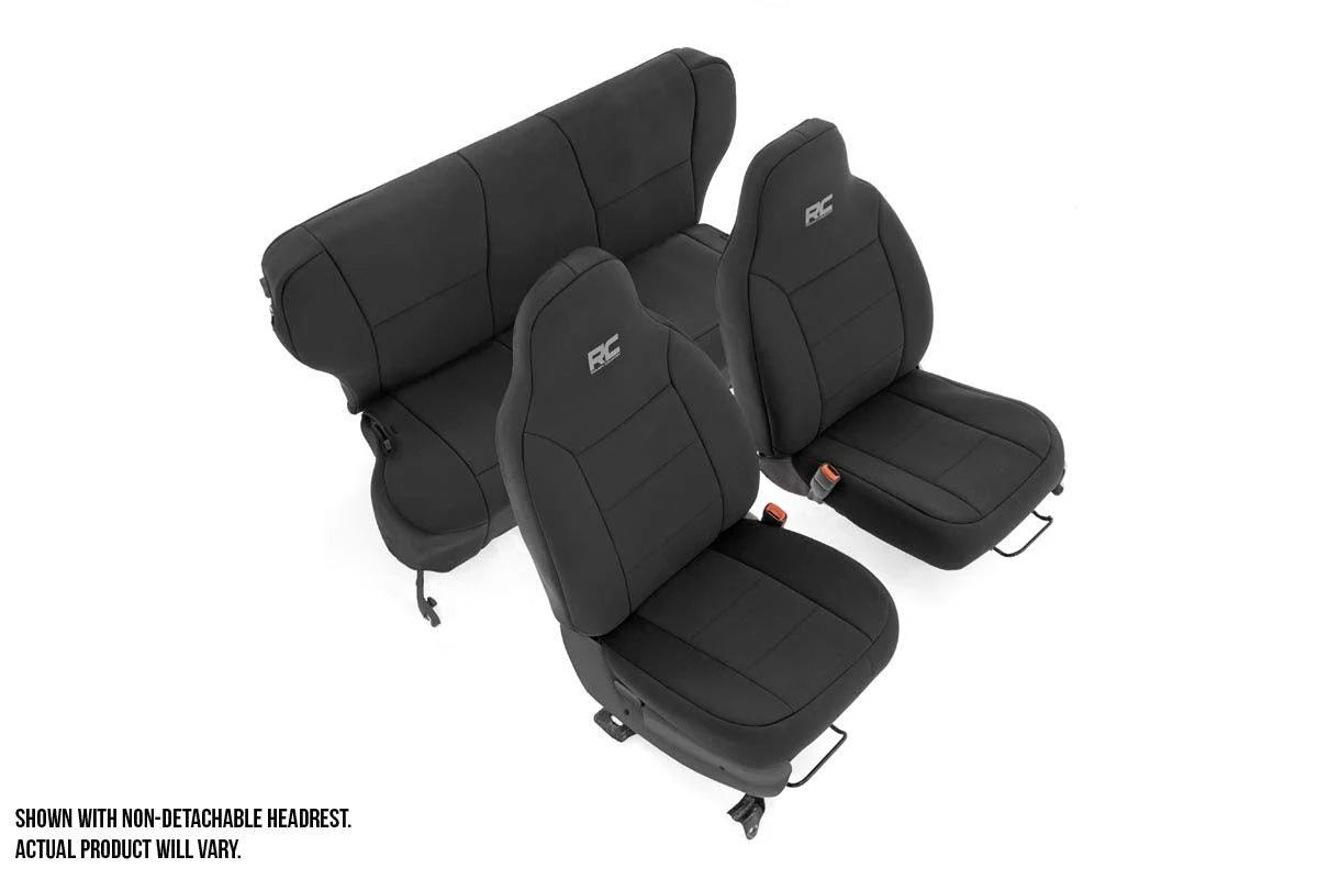 Black Neoprene Seat Cover Set D450397