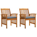Garden Dining Chairs 2 pcs with Cushions Acacia Wood I81892