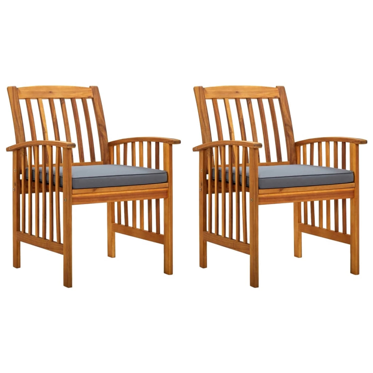 Garden Dining Chairs 2 pcs with Cushions Acacia Wood I81892