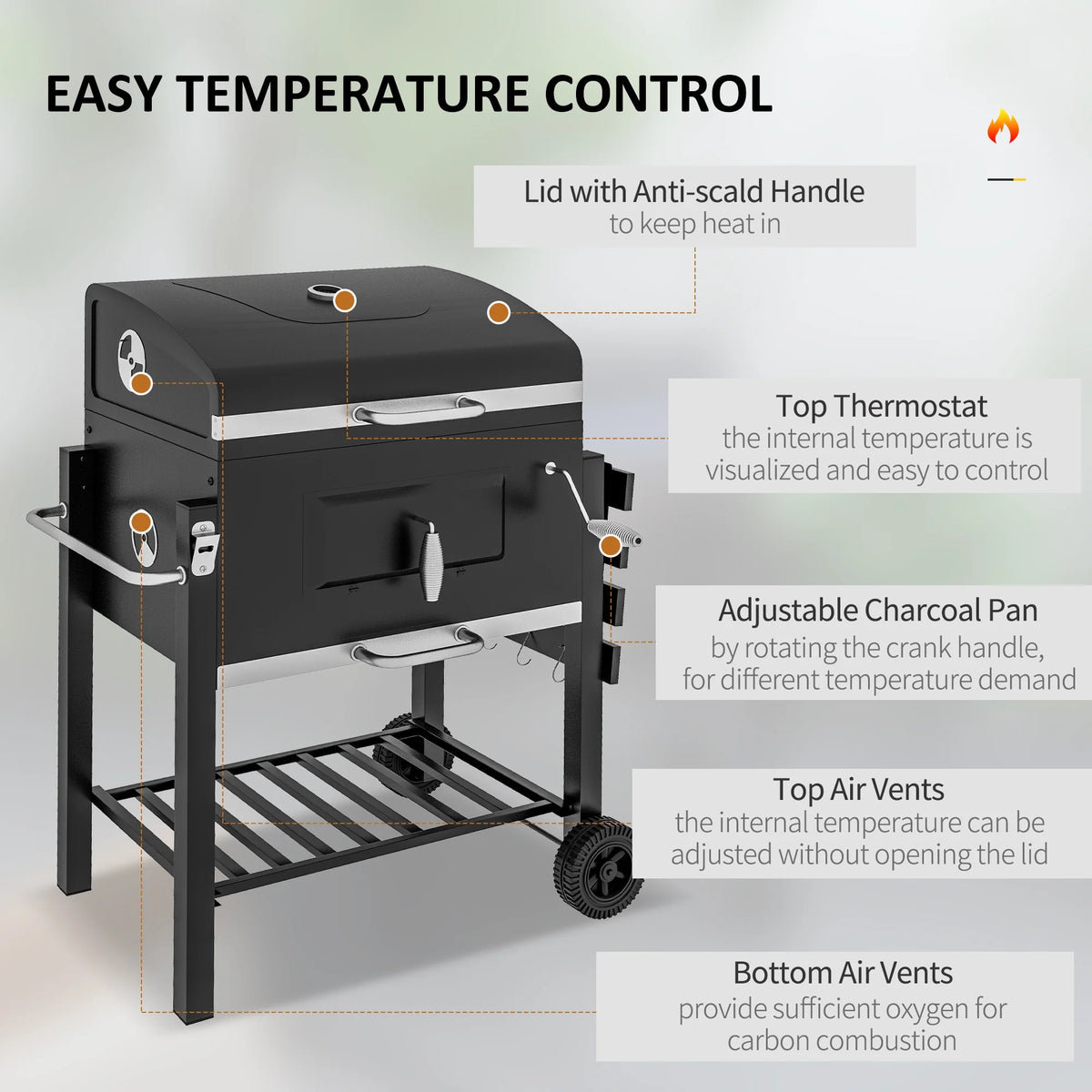 Black Charcoal BBQ Grill S198