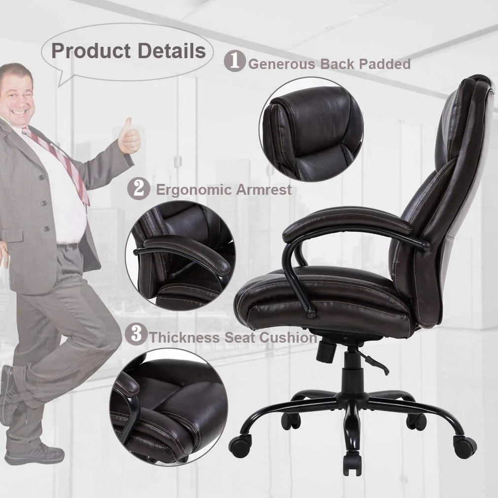 Brown Big and Tall Adjustable High Back Office Chair G805575