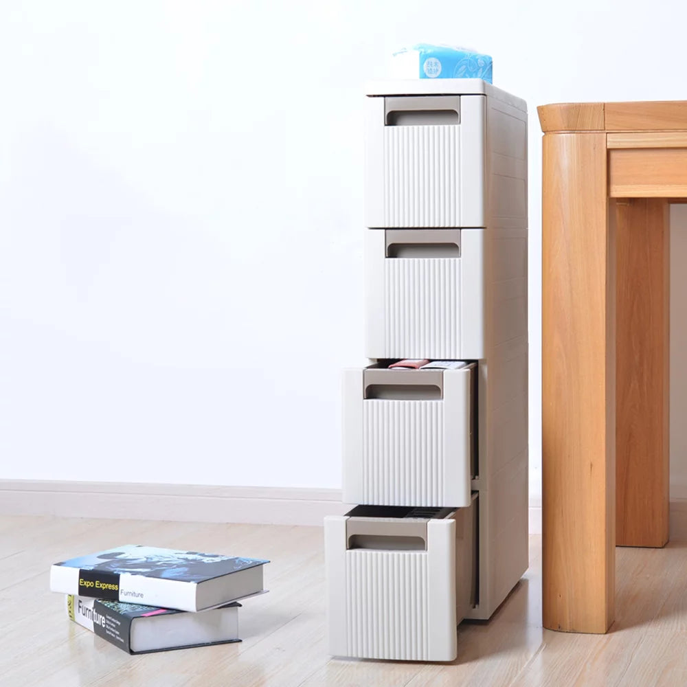 Rolling Cart Organizer with Wheels Narrow Storage Cabinet A785707
