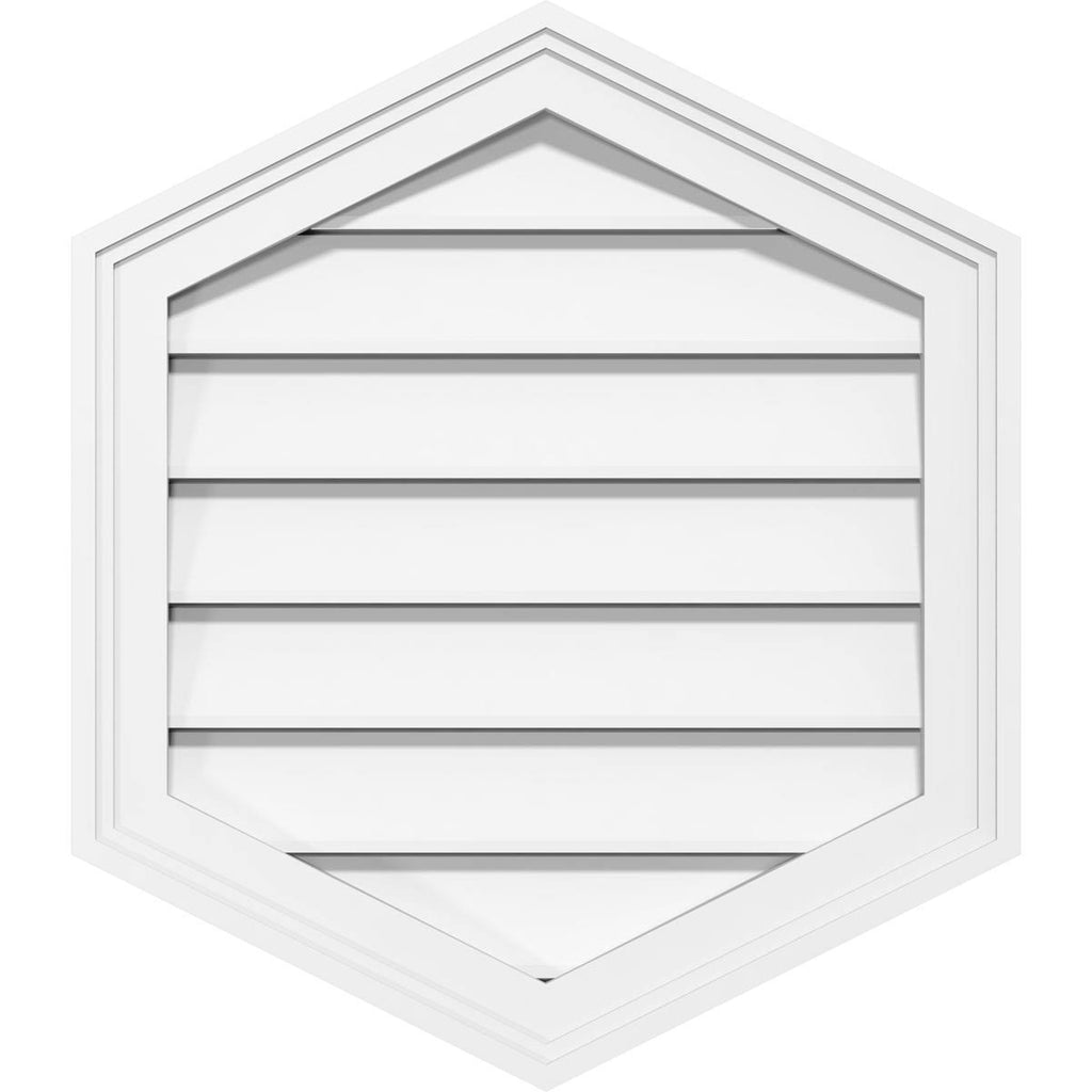 32x22W x 24x22H Vertical Peaked Surface Mount PVC Gable Vent 4/12 Pitch K21517