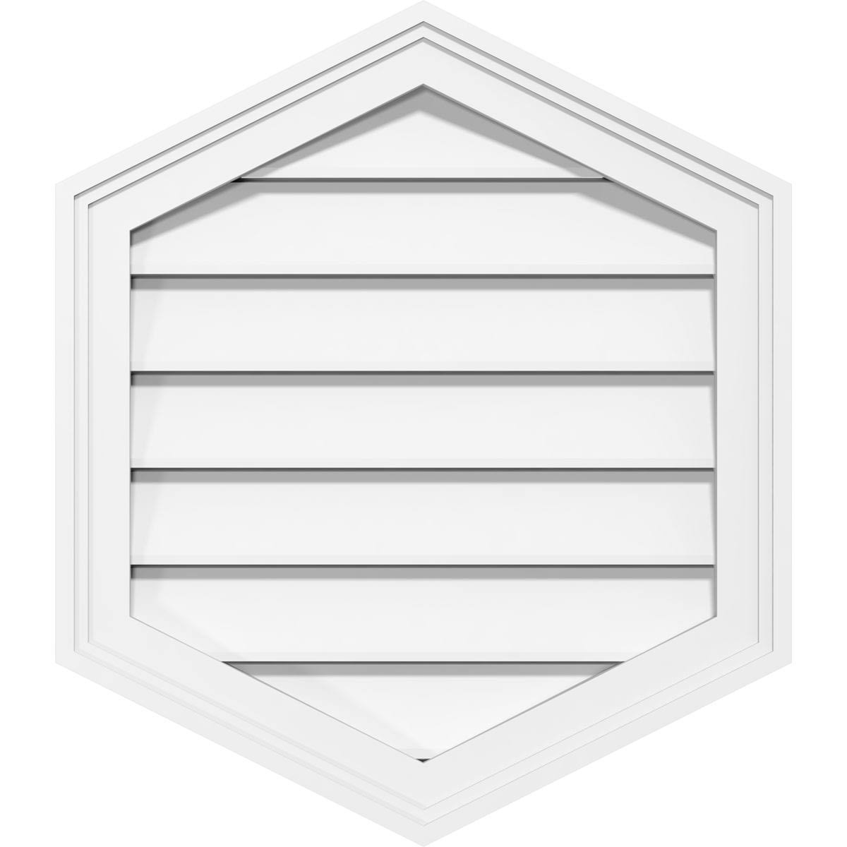 32x22W x 24x22H Vertical Peaked Surface Mount PVC Gable Vent 4/12 Pitch K21517