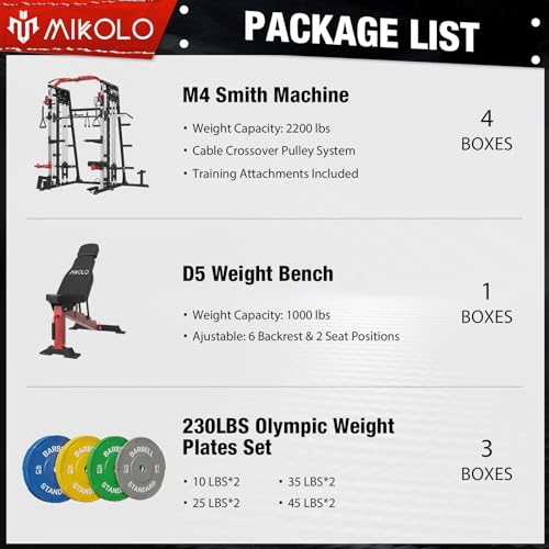2200lbs Squat Rack with Cable Crossover Machine Y572