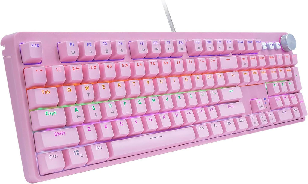 108 Keys USB Wired Mechanical Gaming Keyboard with Red Switches M897882