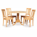 5 Piece Drop Leaf Dining Table Set with Wooden Seat Chairs A59012