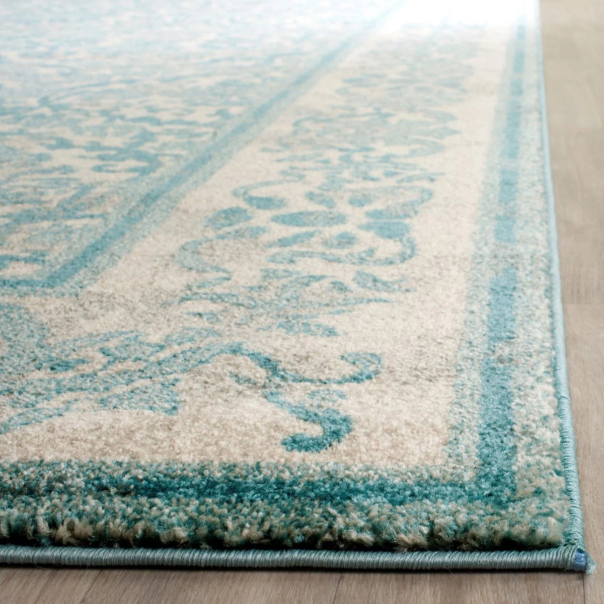 Ivory Gold Bordered Area Rug 10' x 14' E737621