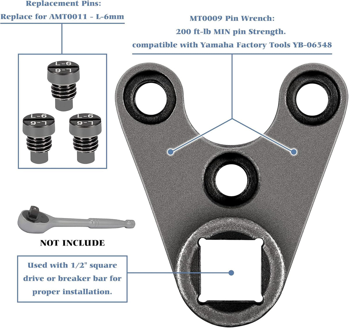 35mm x 6mm Outboard Trim/Tilt Pin Wrench Tools Pack of 2 V17115