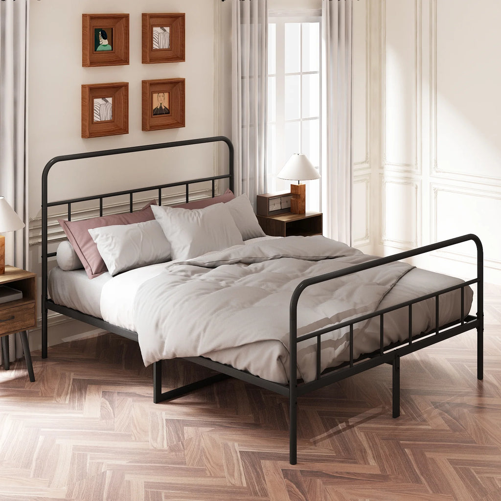 Queen Metal Platform Bed Frame with Headboard Q590