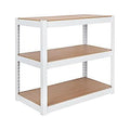 2 Shelf Adjustable Metal Shelving and Storage Bookcase White Y18562