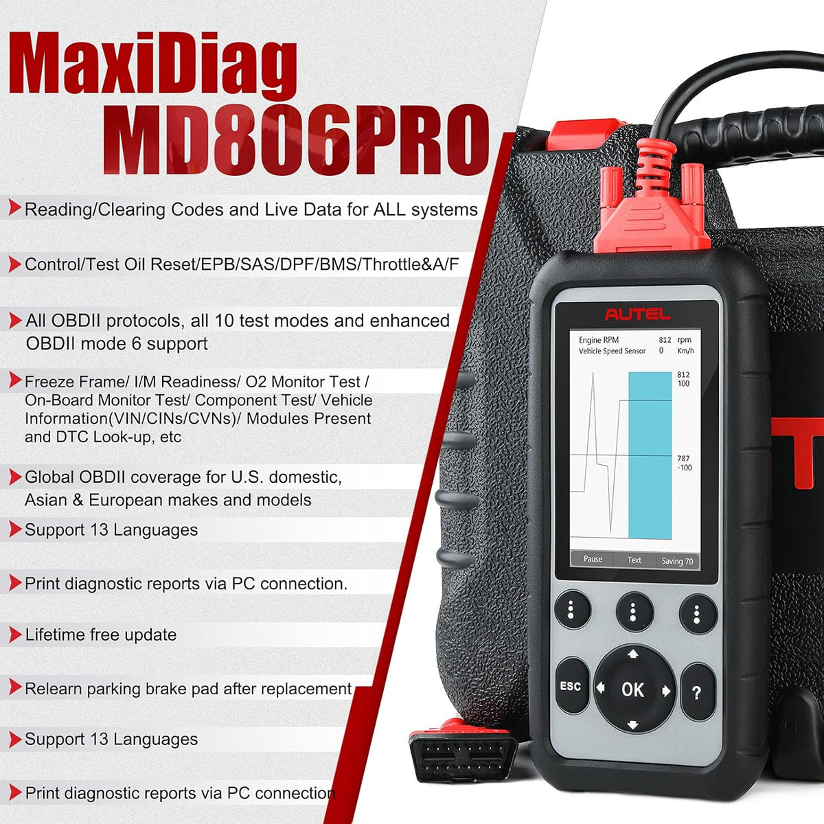 Full System Diagnostic Scan Tool with Live Data U4667