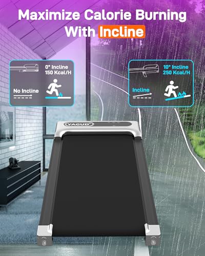 Silver 2.5 HP Portable Walking Treadmill with Remote Control and LED Display B149