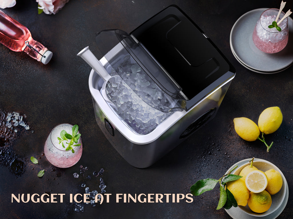 Stainless Steel Countertop Nugget Ice Maker, 33 lbs Daily Output, Self-Cleaning I56621
