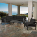 5 Piece Aluminum V-Shape Sectional Sofa Set with Cushions, Grey X6526