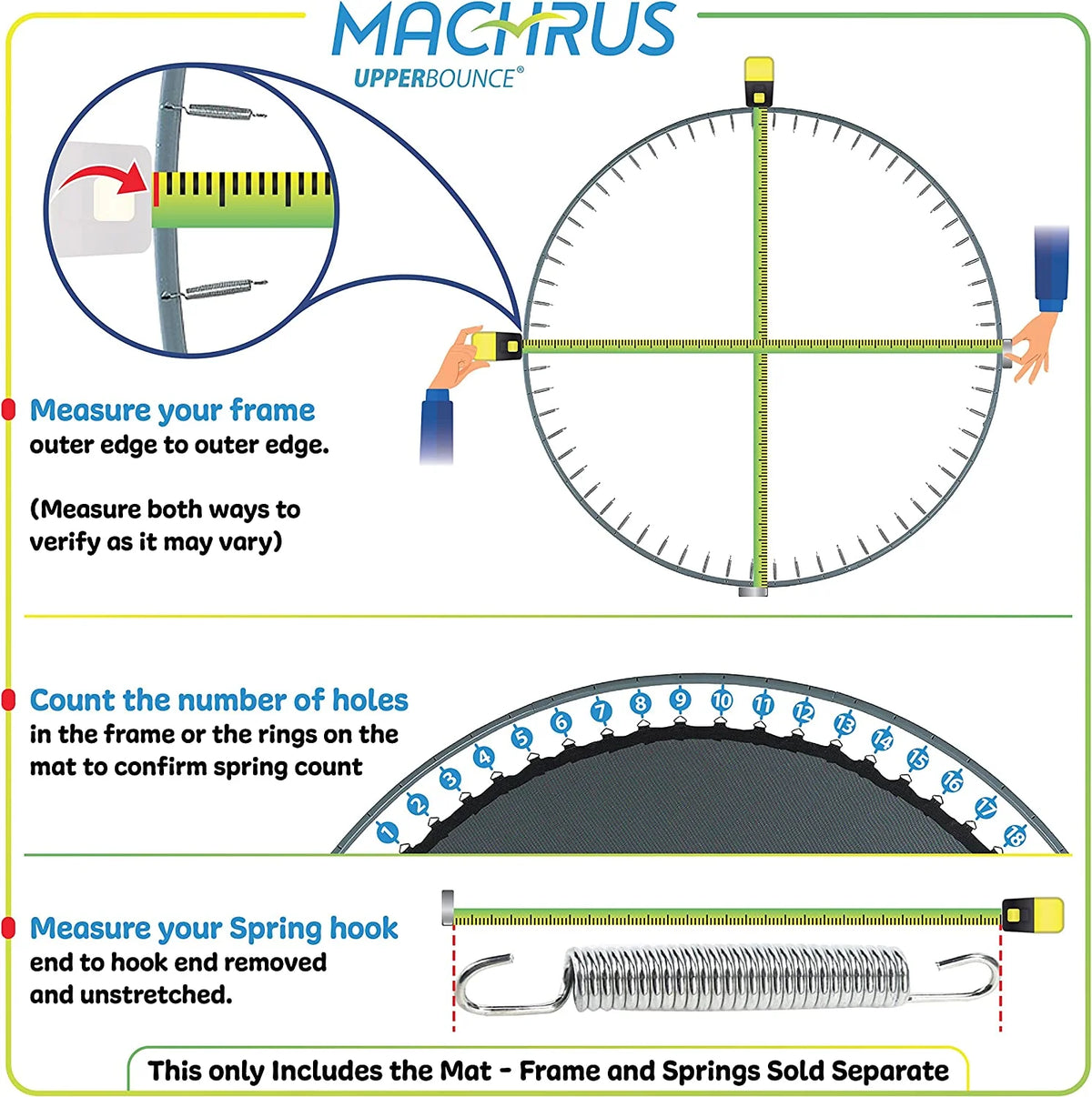 60 V-Rings Jumping Surface for 11' Trampoline M316661