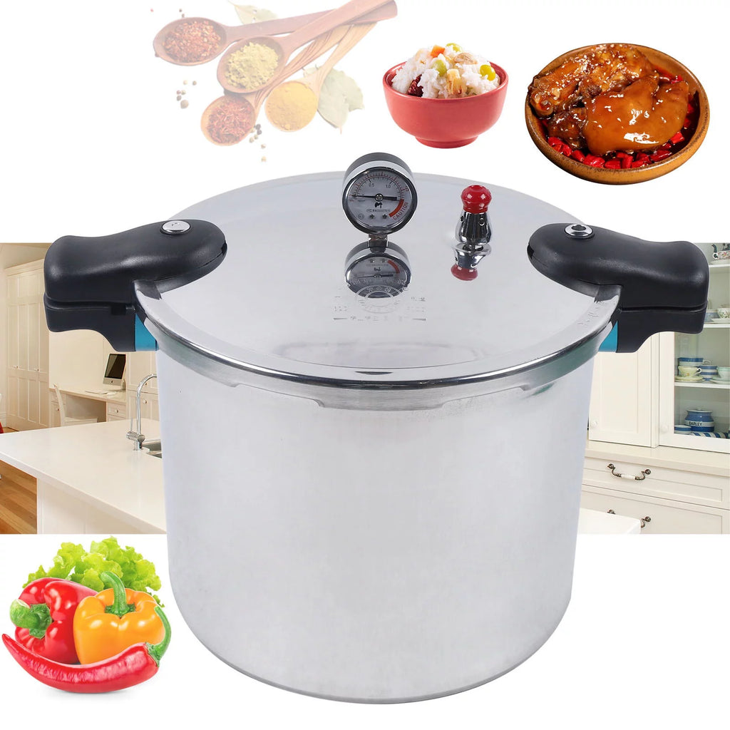 23 Quart Aluminium Pressure Canner Cooker with Gauge Release Valve P9662
