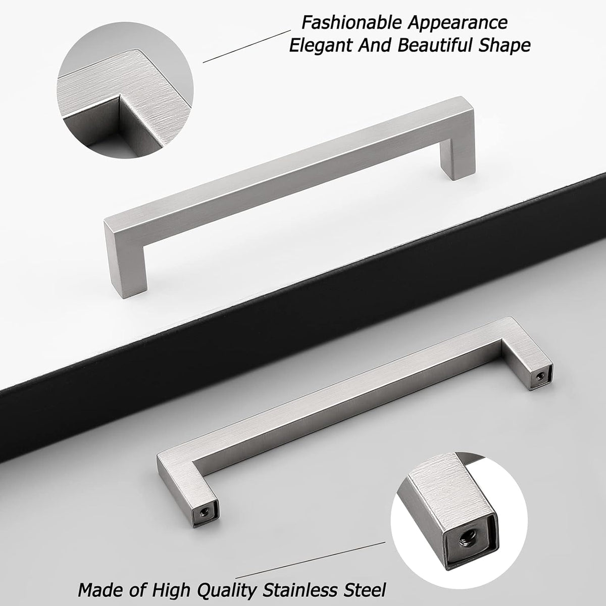 30 Pack Stainless Steel Square Corner Kitchen Cabinet Door Handles Y1839