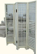 Antique White Carved Solid Elmwood Room Divider A65874