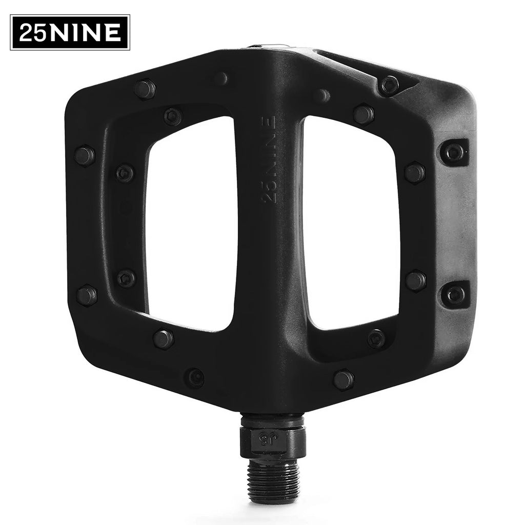 Black Flat Bike Pedals with Metal Traction Pins G6088