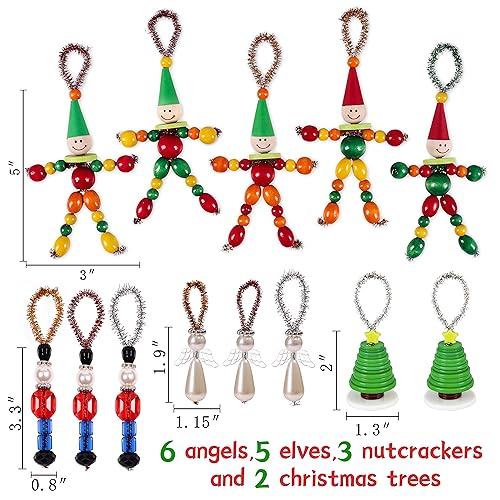 16PCS Christmas Crafts DIY Beads Ornaments Kits Z145