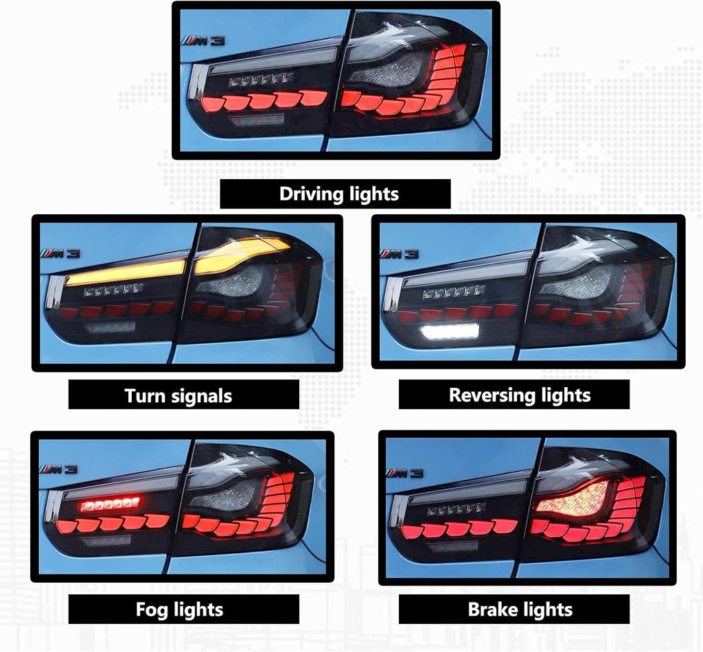 LED Tail Lights Rear Lamps Assembly Set of 2 Smoke K75794