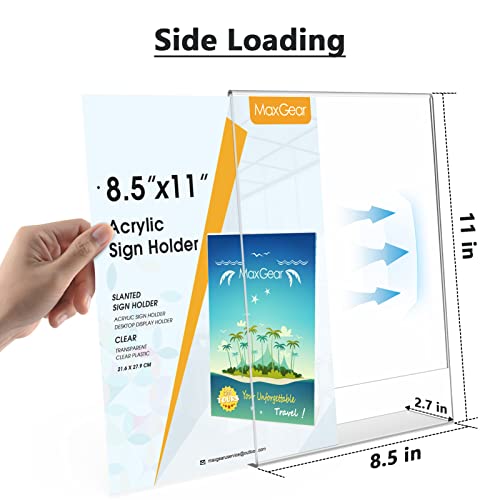 24 Pack Clear Acrylic Sign Holder 8.5 X 11 inches Vertical Y965982