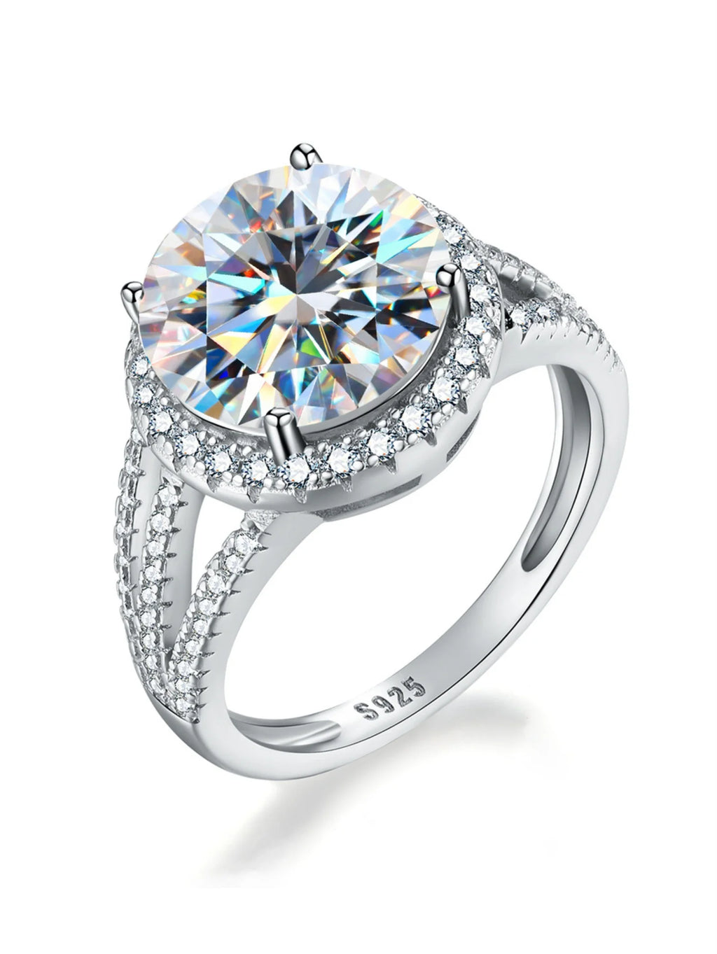 5ct Round Cut Moissanite 925 Sterling Silver Ring A368