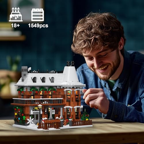 House Building Set with LED Light, 1549PCS Building Blocks Toy F12926
