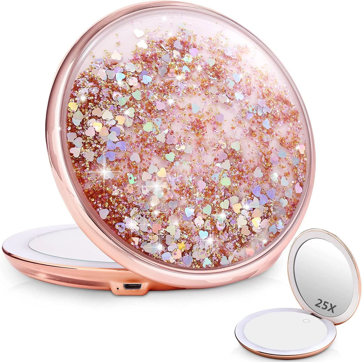 5 inches 1x/25x Magnification Makeup Mirror with LED Lights S9509