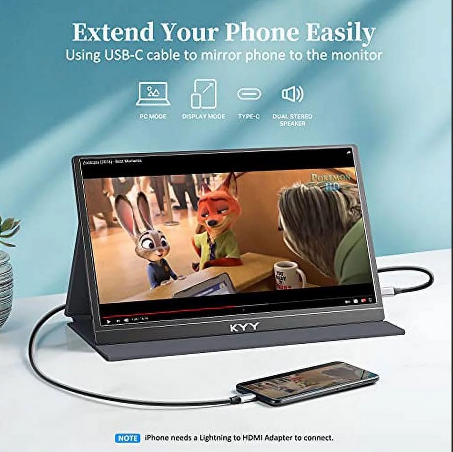 15.6inch 1080P FHD USB-C HDMI HDR IPS Portable Gaming Monitor T493333