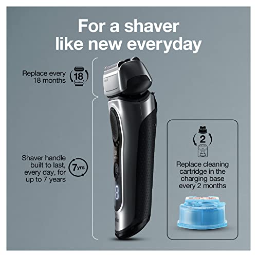 Electric Foil Shaver with Precision Beard Trimmer, Cleaning & Charging SmartCare Center, Galvano Silver J93954