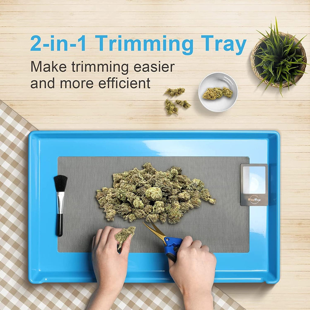 Black & Blue Bud Trimming Tray with Titanium Coated Pruning Shear K33088