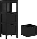 Narrow Bathroom Storage Cabinet with 3 Removable Drawers, 11.8 L x 11.8 W x 35 H, Black H25346