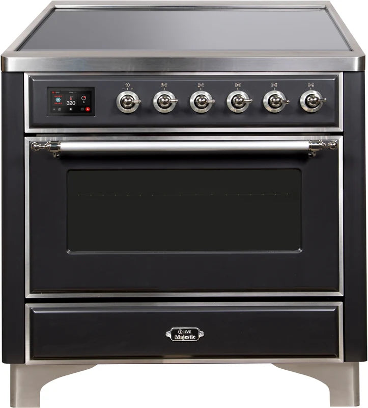36 Induction Range with Electric Oven in Matte Graphite U4523