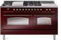 60 Dual Fuel Natural Gas Range Burgundy Bronze Trim G969044