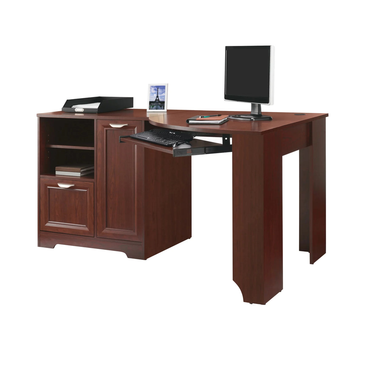 60"W Corner Desk, Classic Cherry Z388633