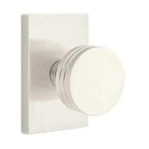 Satin Nickel Door Knob and Rectangular Rose N704